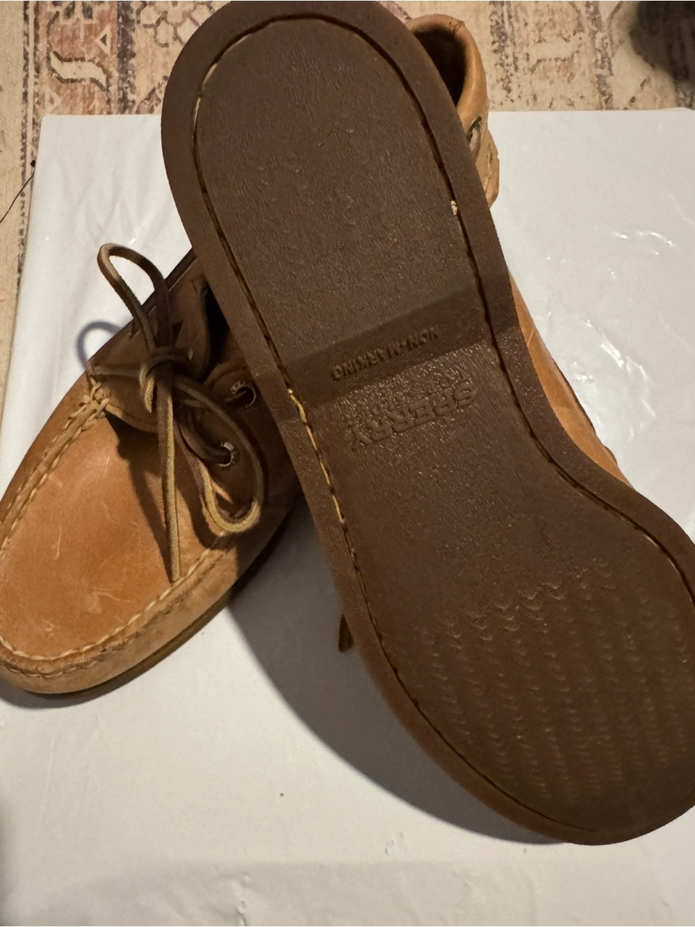 Perry Top-Sider Boat Shoes Mens size 8 Brown Leather Authentic Original Preppy